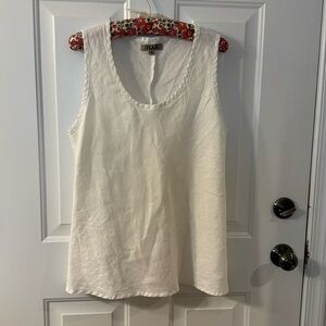 Womens Flax linen top white M